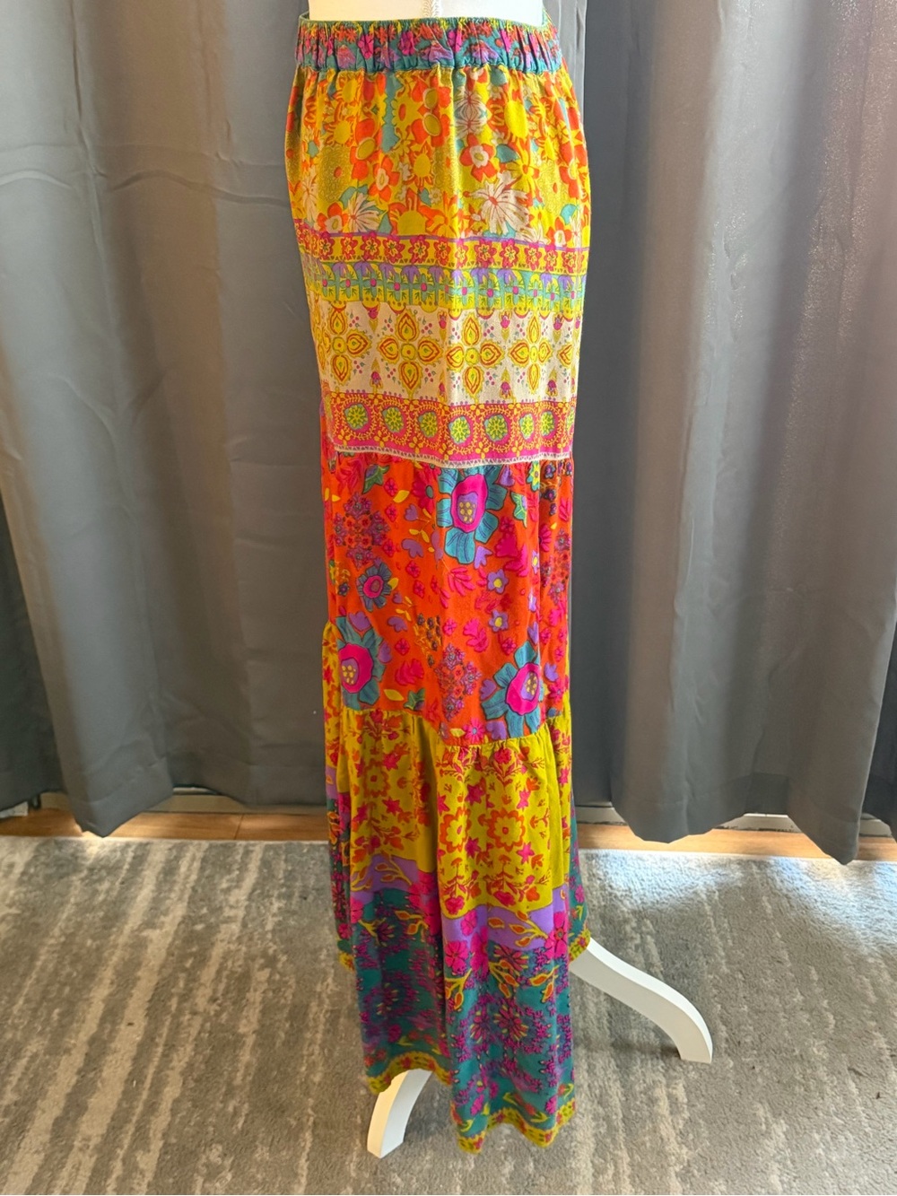 Natural Life- Bohemian Wide-Leg Floral Tiered Pants - Cream Multi - Picture 8 of 9